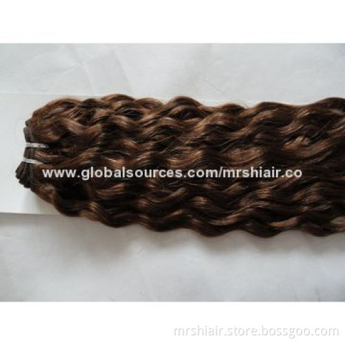 24-inch Color 8#, Water Wave Peruvian, Remy Hair Weaving
